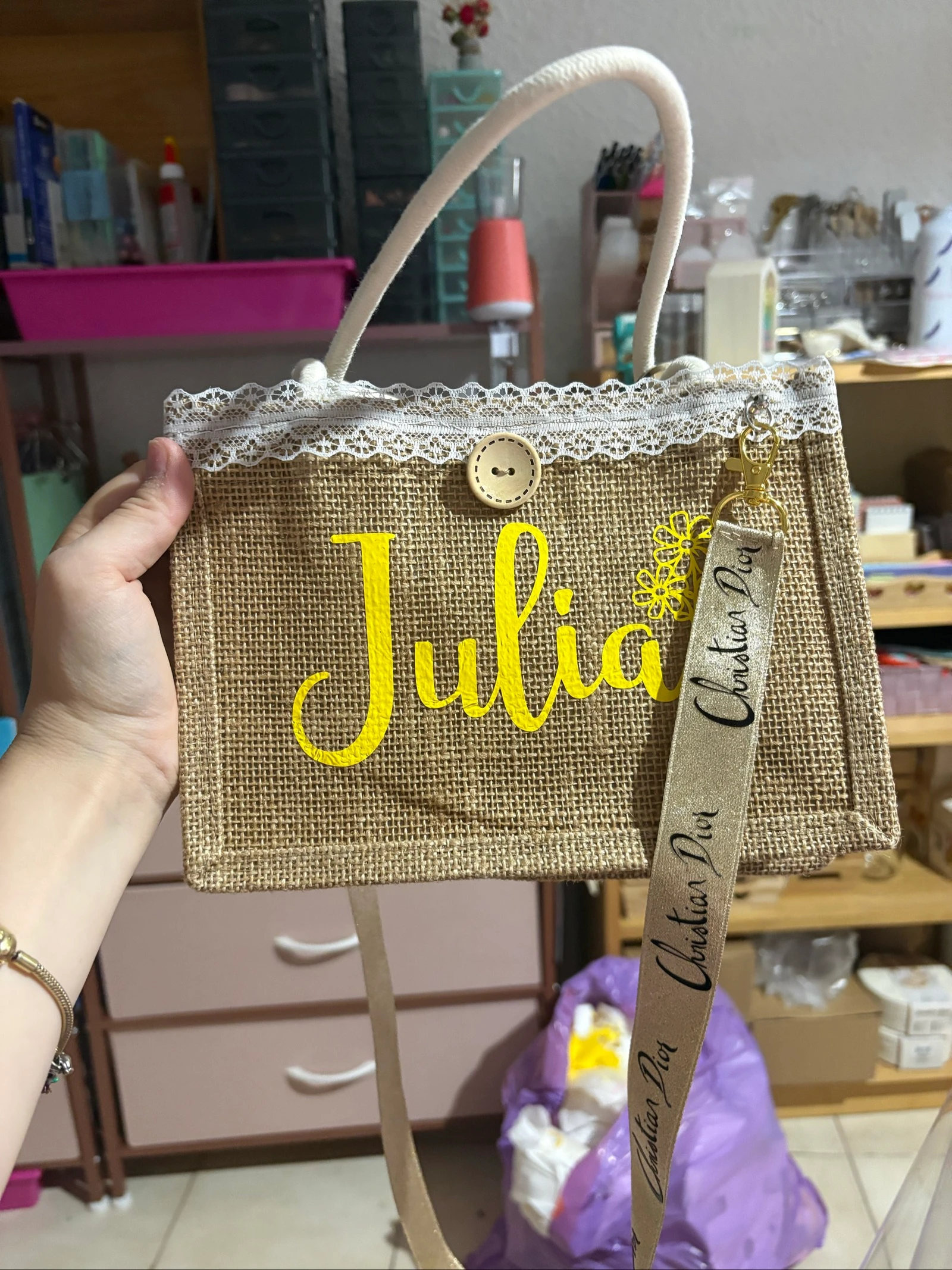 Sac en toile de jute personnalisé